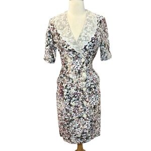 Vintage 80s Atina Multi Color Dbl Breasted Blazer Dress approx sz Small Petite